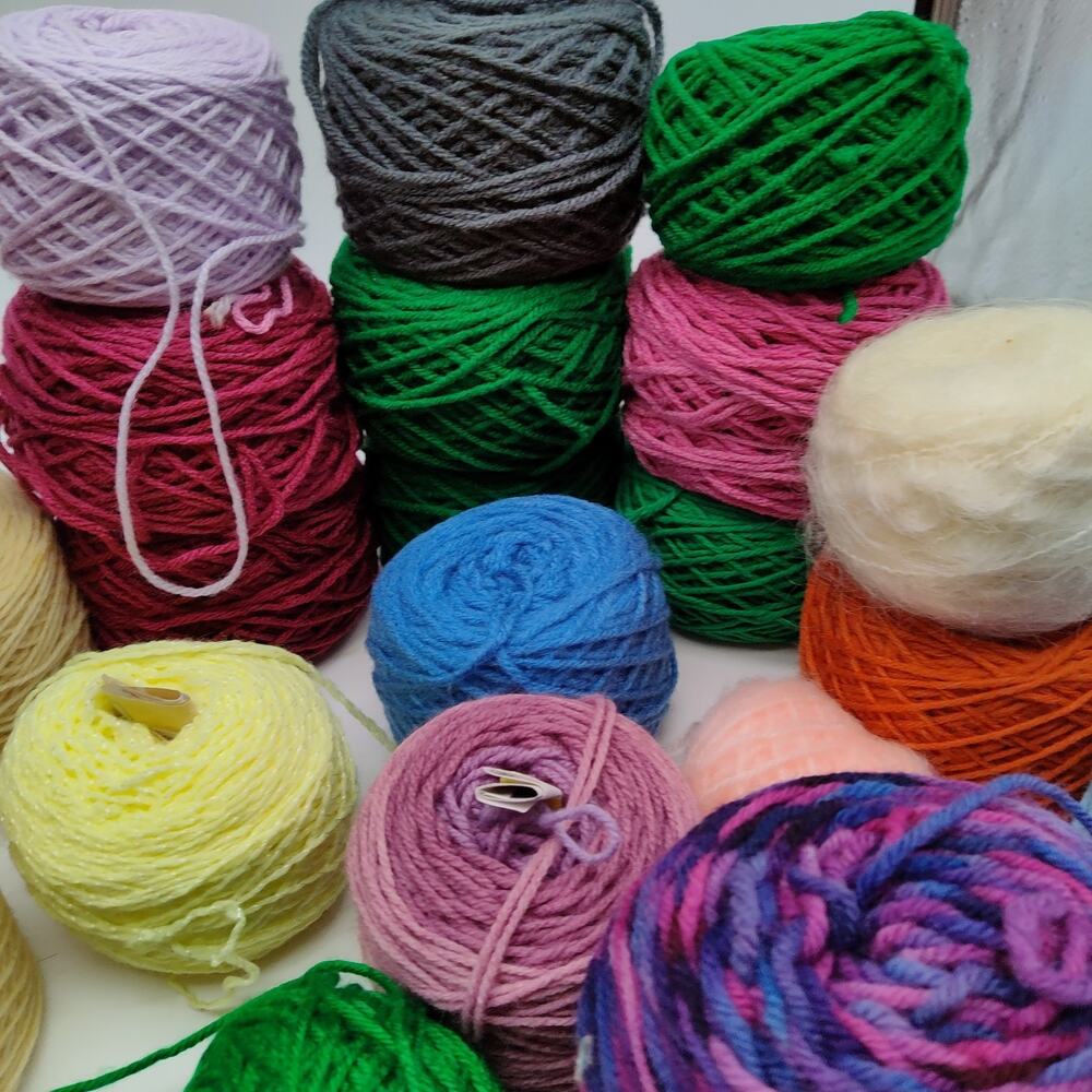 43X Mixed Lion Brand Caron Cakes Yarn Lot Multicolor Wool Acrylic Skeins Balls - Picture 7 of 11